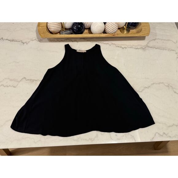 LOFT Black Racerback Tank Top | Size Large | Flowy Chiffon Blouse - Picture 5 of 8